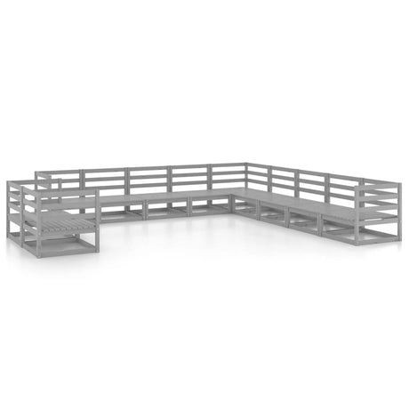 11 Piece Garden Lounge Set Solid Pinewood