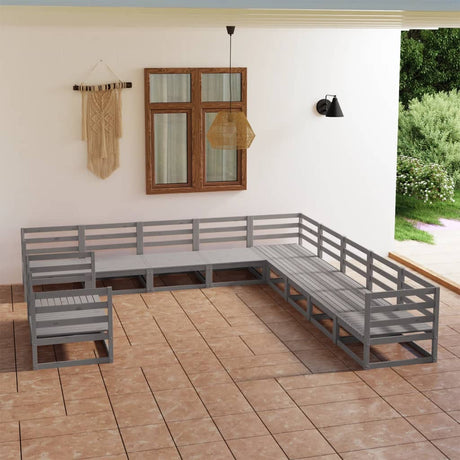 11 Piece Garden Lounge Set Solid Pinewood