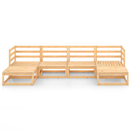 6 Piece Garden Lounge Set Solid Wood Pine