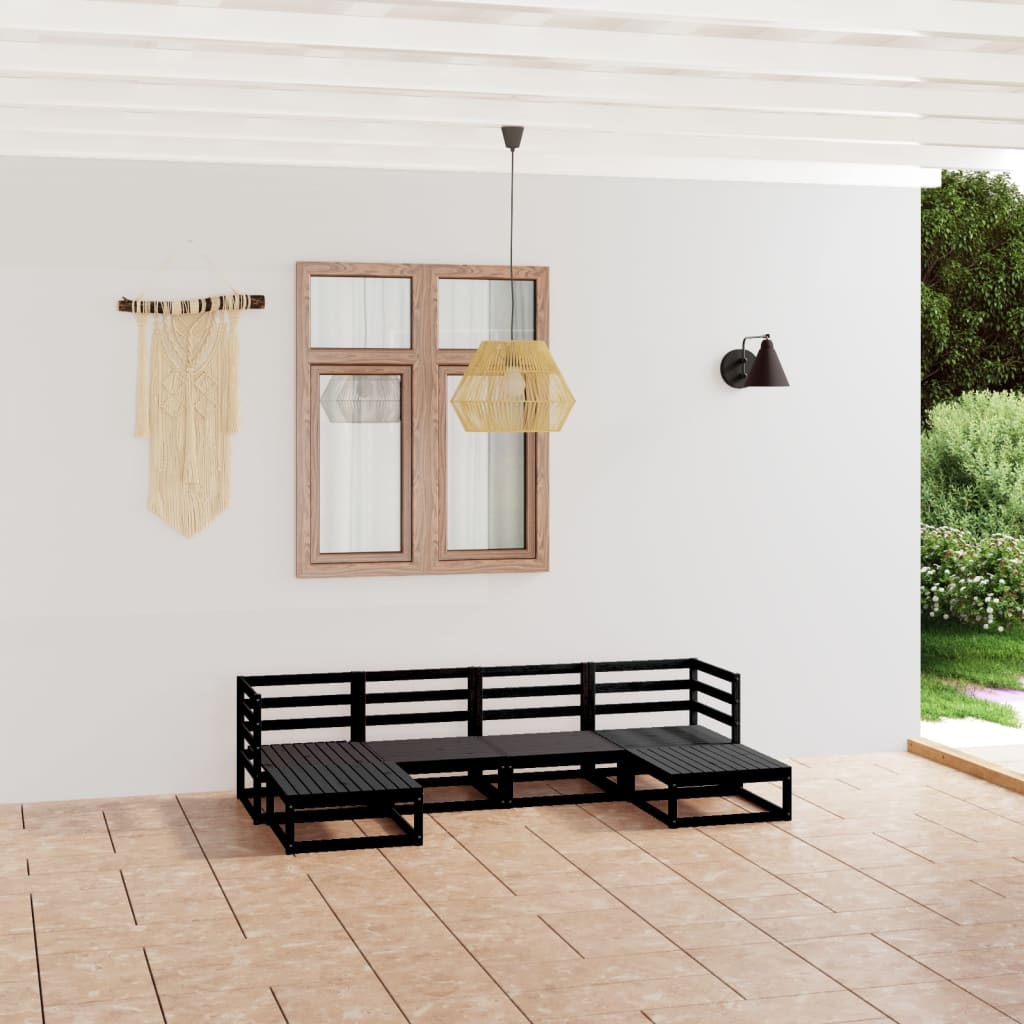 6 Piece Garden Lounge Set Solid Wood Pine