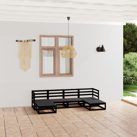 6 Piece Garden Lounge Set Solid Wood Pine