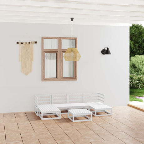 7 Piece Garden Lounge Set Solid Wood Pine