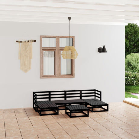 7 Piece Garden Lounge Set Solid Wood Pine