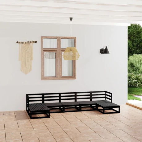 7 Piece Garden Lounge Set Solid Pinewood