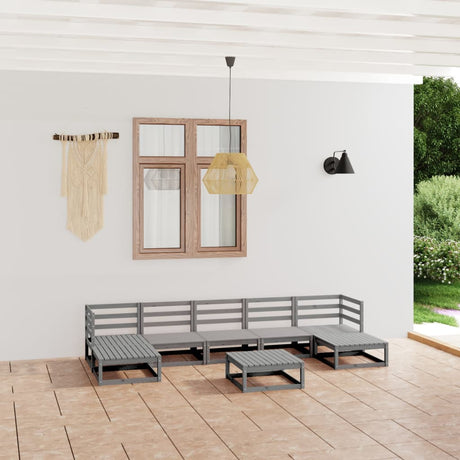 8 Piece Garden Lounge Set Solid Wood Pine