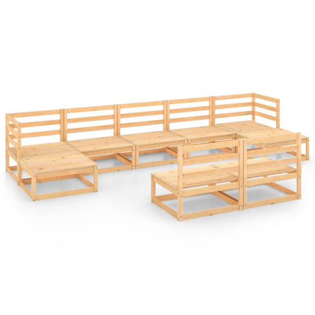 9 Piece Garden Lounge Set Solid Wood Pine