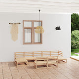 9 Piece Garden Lounge Set Solid Wood Pine