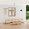 9 Piece Garden Lounge Set Solid Wood Pine
