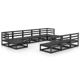 10 Piece Garden Lounge Set Solid Wood Pine