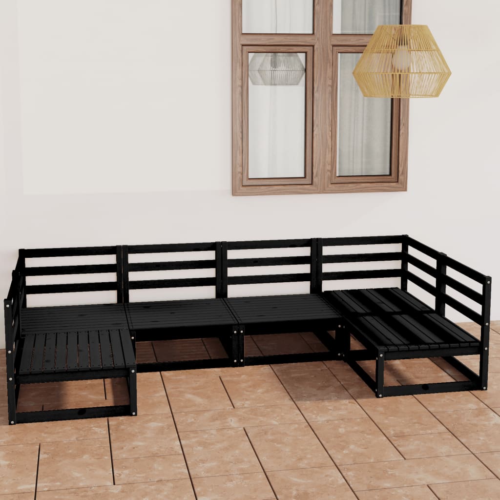 6 Piece Garden Lounge Set Solid Wood Pine