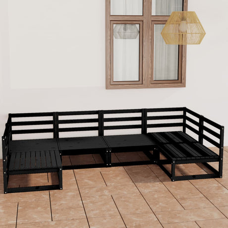 6 Piece Garden Lounge Set Solid Wood Pine