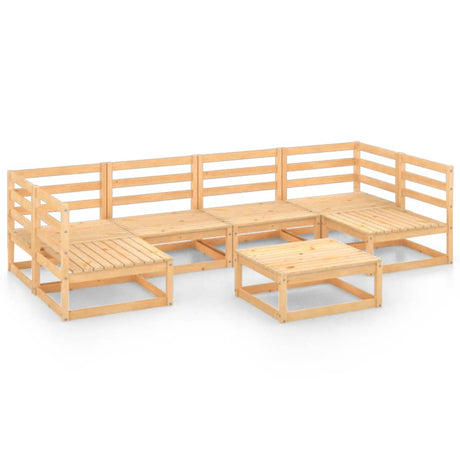 7 Piece Garden Lounge Set Solid Wood Pine