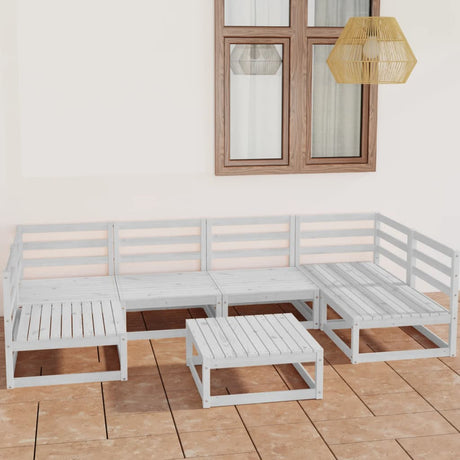 7 Piece Garden Lounge Set Solid Wood Pine