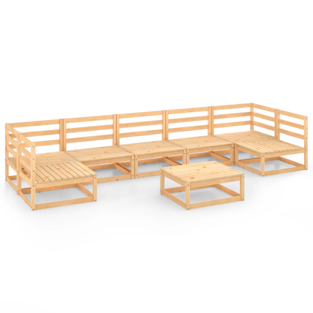 8 Piece Garden Lounge Set Solid Wood Pine