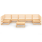 8 Piece Garden Lounge Set Solid Wood Pine