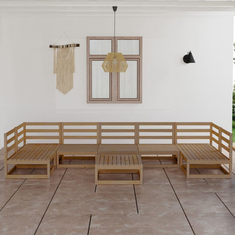 8 Piece Garden Lounge Set Solid Wood Pine