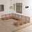 9 Piece Garden Lounge Set Solid Pinewood