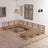 10 Piece Garden Lounge Set Solid Wood Pine