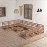 10 Piece Garden Lounge Set Solid Wood Pine