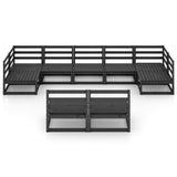 9 Piece Garden Lounge Set Solid Pinewood