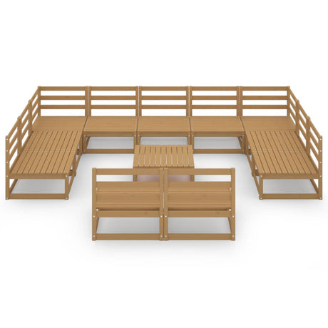 12 Piece Garden Lounge Set Solid Pinewood