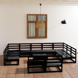 12 Piece Garden Lounge Set Solid Pinewood