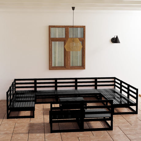 12 Piece Garden Lounge Set Solid Pinewood