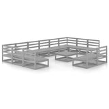 13 Piece Garden Lounge Set Solid Pinewood