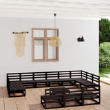 14 Piece Garden Lounge Set Solid Pinewood