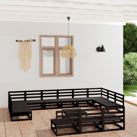 14 Piece Garden Lounge Set Solid Pinewood