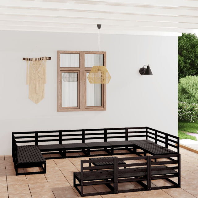 14 Piece Garden Lounge Set Solid Pinewood