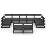 11 Piece Garden Lounge Set Solid Pinewood