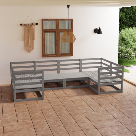 6 Piece Garden Lounge Set Solid Pinewood