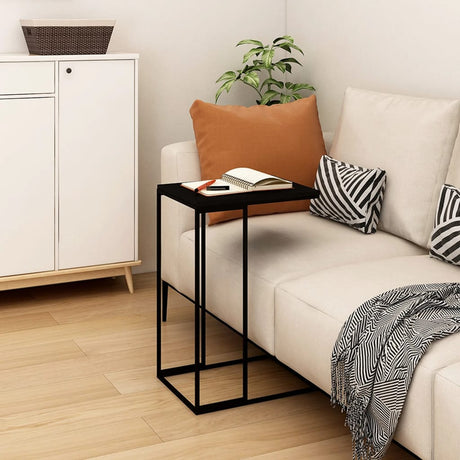 Side Table White Engineered Wood