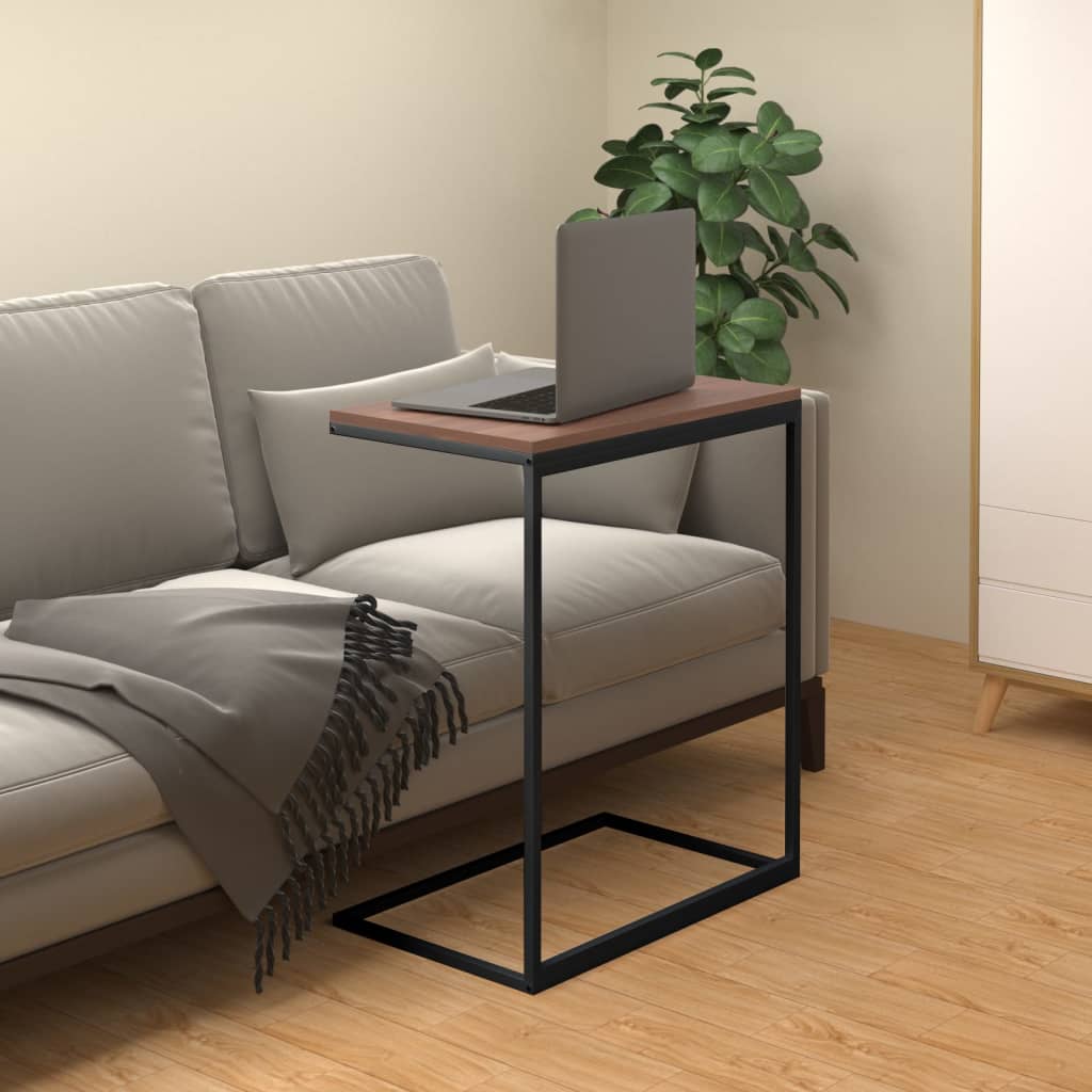 Side Table White Engineered Wood
