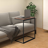 Side Table White Engineered Wood