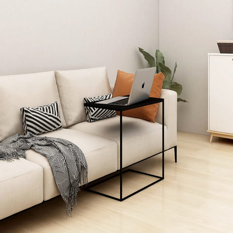 Side Table White Engineered Wood