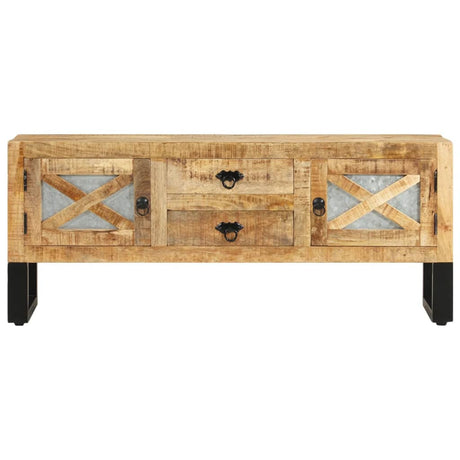 Tv Cabinet 110X30X45 Cm Rough Mango Wood