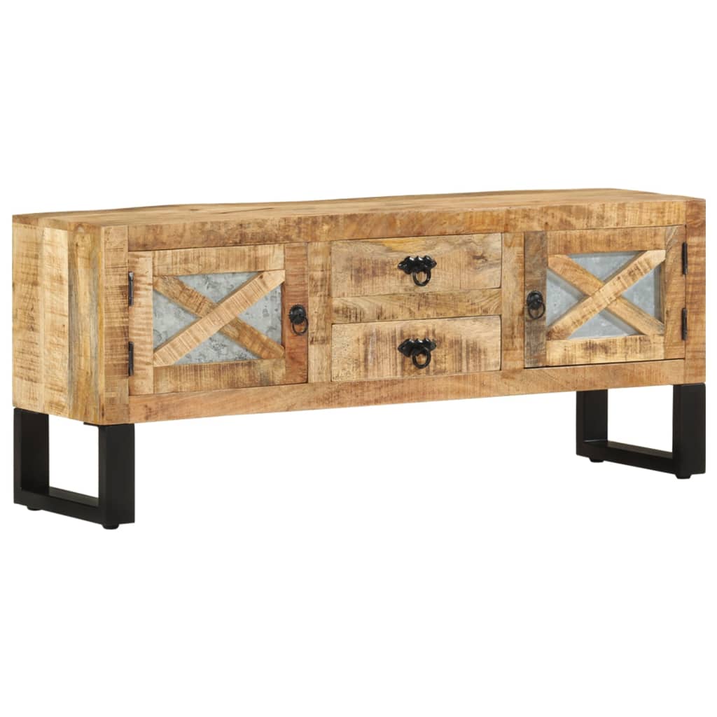 Tv Cabinet 110X30X45 Cm Rough Mango Wood