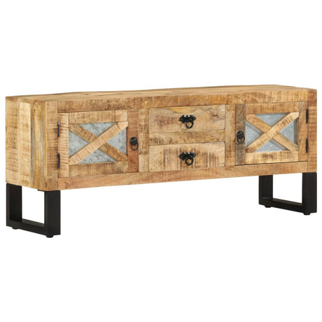 Tv Cabinet 110X30X45 Cm Rough Mango Wood
