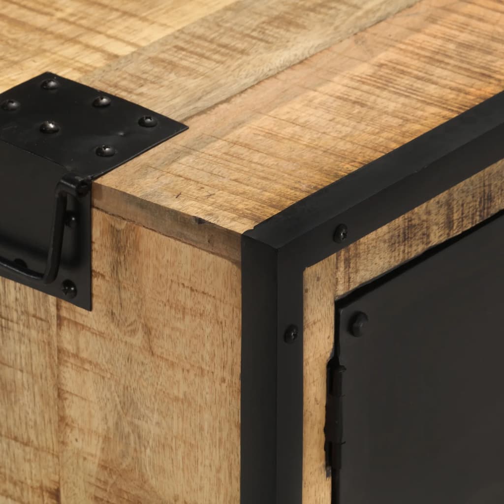Tv Cabinet 110X31X46 Cm Rough Mango Wood