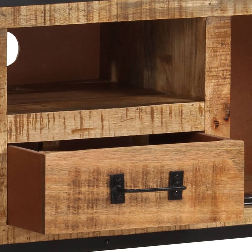 Tv Cabinet 110X31X46 Cm Rough Mango Wood