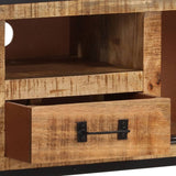 Tv Cabinet 110X31X46 Cm Rough Mango Wood