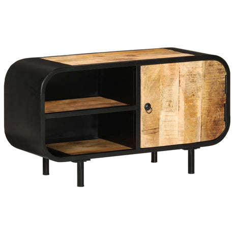 Tv Cabinet 90X30X48 Cm Rough Mango Wood