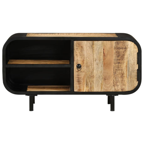 Tv Cabinet 90X30X48 Cm Rough Mango Wood
