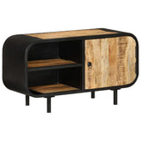 Tv Cabinet 90X30X48 Cm Rough Mango Wood