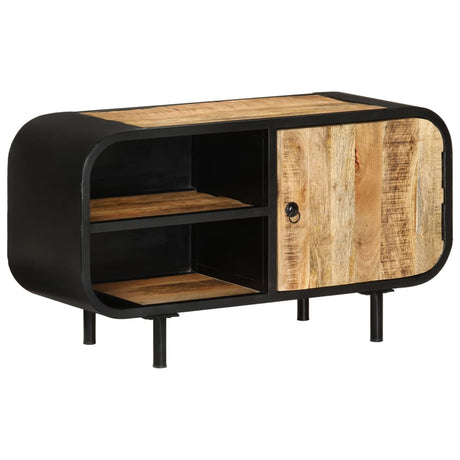 Tv Cabinet 90X30X48 Cm Rough Mango Wood