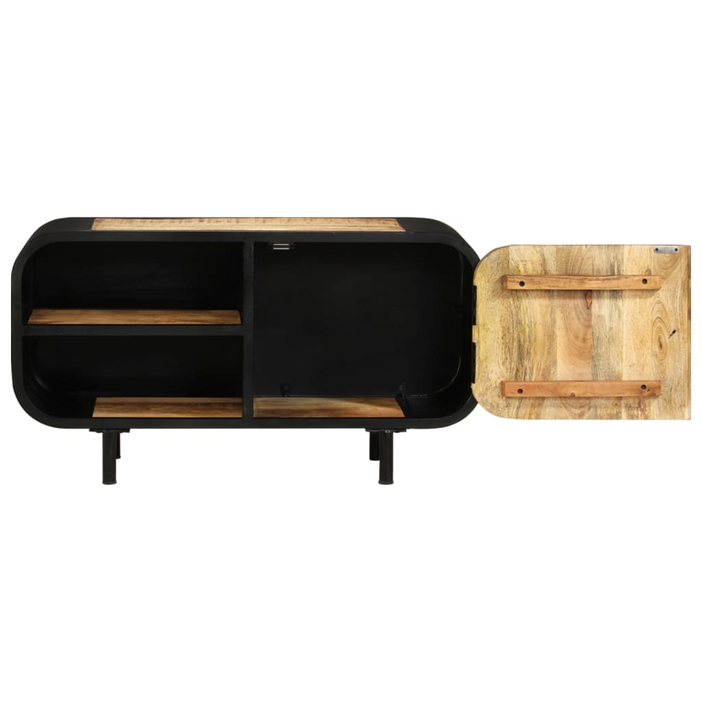 Tv Cabinet 90X30X48 Cm Rough Mango Wood