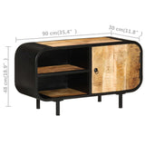Tv Cabinet 90X30X48 Cm Rough Mango Wood