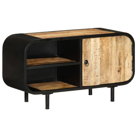 Tv Cabinet 90X30X48 Cm Rough Mango Wood